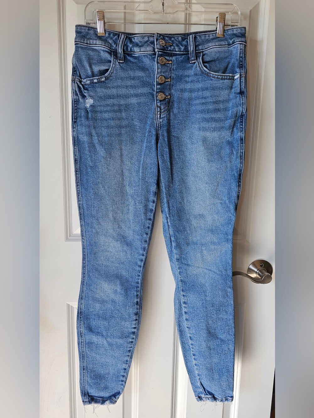 Maurices Light Blue Skinny Button-Fly Jeggings